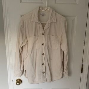 Madewell Off-White Corduroy Button-Up Shirt